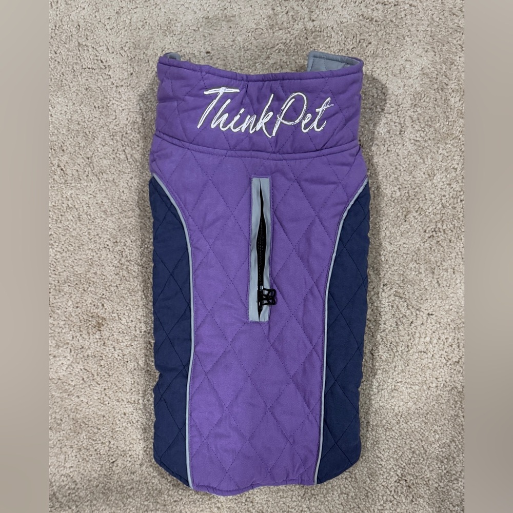 NWT ThinkPet Purple and Blue Quilted Dog Jacket